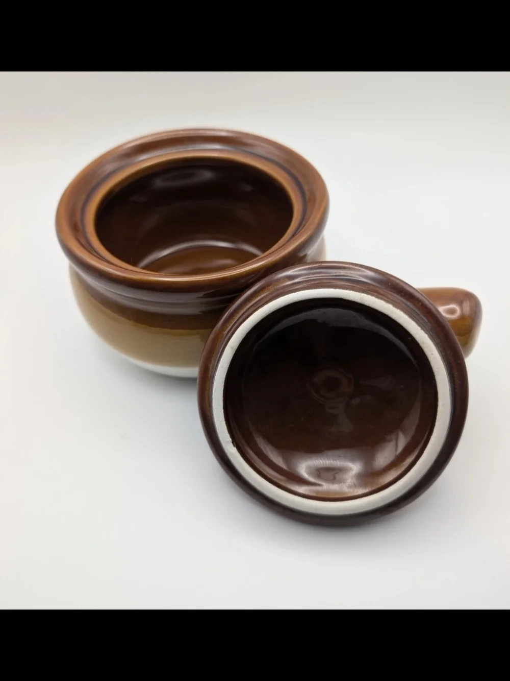 4 French Onion Soup Crock Bowls with Handles & Lids, Stoneware  Gibson Home New